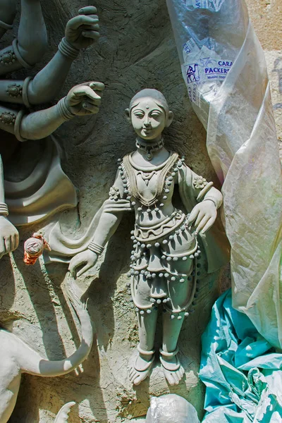 Tonfigur Der Göttin Laxmi Vorbereitung Auf Das Durga Puja Festival — Stockfoto