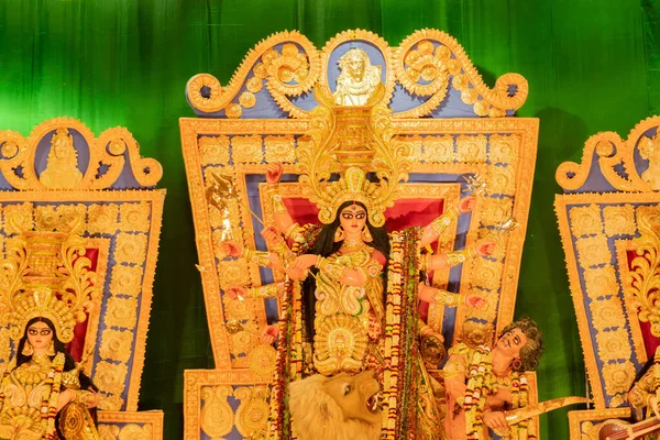 Kolkata India September 29Th 2017 Gudinnan Durga Idol Dekorerad Durga — Stockfoto