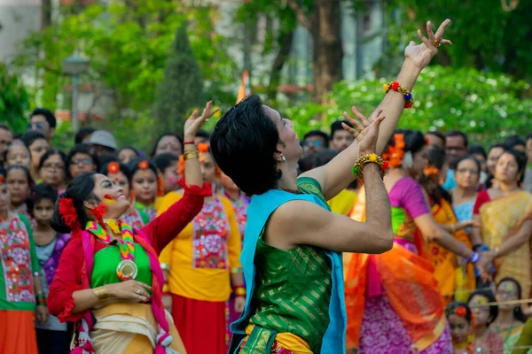 Calcutta India Marzo 2019 Posa Danzante Espressione Del Ballerino Bengalese — Foto Stock