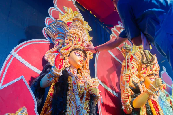 Howrah West Bengal Intia Lokakuuta 2019 Hindu Bengali Pappi Laittaa — kuvapankkivalokuva