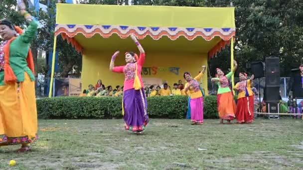 Καλκούτα Δυτική Βεγγάλη Ινδία Μαρτίου 2020 Όμορφα Νεαρά Κορίτσια Της — Αρχείο Βίντεο