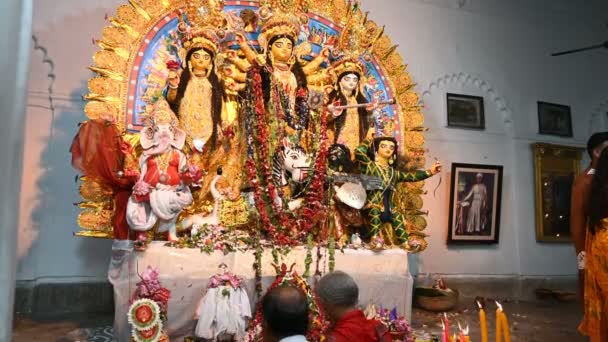Kolkata Bengalul Vest India Octombrie 2019 Preotul Hindus Pregătește Pentru — Videoclip de stoc