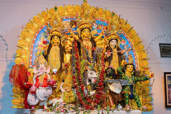 Καλκούτα Δυτική Βεγγάλη Ινδία Οκτωβρίου 2019 Όμορφο Παραδοσιακά Θεϊκό Είδωλο — Φωτογραφία Αρχείου