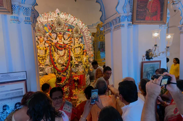 Kolkata Batı Bengal Hindistan Ekim 2019 Tanrıça Durga Nın Shobhabazar — Stok fotoğraf