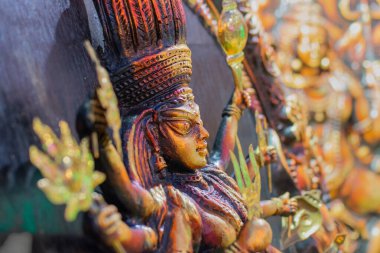 Clay, Batı Bengal, Kolkata 'daki El Sanatları Fuarı sırasında sergilenen Bankura ve Bishnupur' un terracotta el sanatları Tanrıçası Durga 'yı yarattı. Asya 'nın en büyük el sanatları fuarıdır..