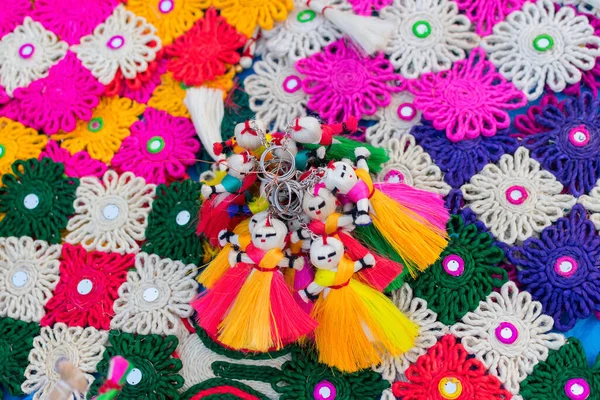 Bonecas Juta Artesanais Artesanato Colorido Durante Feira Artesanato Kolkata Maior — Fotografia de Stock