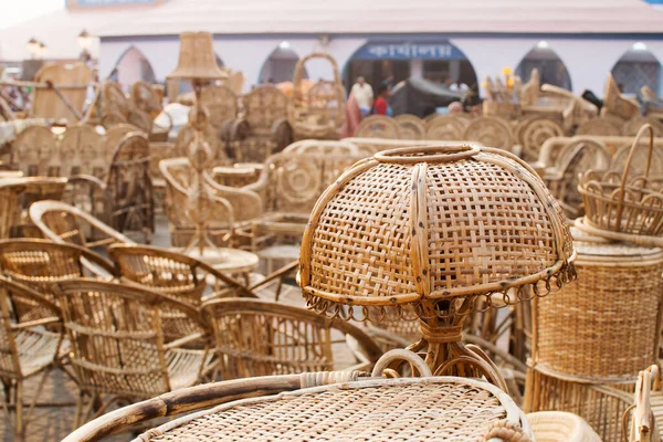 Kolkata West Bengal India November 23Rd 2014 Cane Furnitures Handicrafts — стокове фото