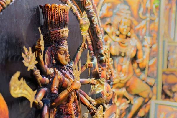 Clay Maakte Godin Durga Terracotta Handwerk Van Bankura Bishnupur Zien — Stockfoto