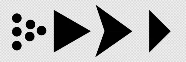Набор Черных Векторных Стрелок Прозрачном Фоне Rerow Icon Значок Вектора — стоковый вектор