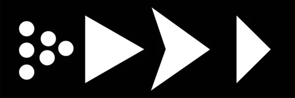 Set Weißer Vektorpfeile Auf Schwarzem Hintergrund Pfeil Symbol Pfeilvektorsymbol Pfeil — Stockvektor
