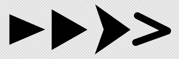 Набор Черных Векторных Стрелок Прозрачном Фоне Rerow Icon Значок Вектора — стоковый вектор