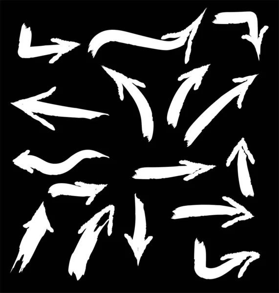 Εικονογράφηση Του Grunge Σκίτσο Χειροποίητη Ακουαρέλα Doodle Vector Arrow Συλλογή — Διανυσματικό Αρχείο