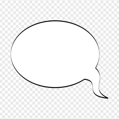 Şeffaf arkaplanda beyaz çizgi roman baloncukları. Vektör İllüstrasyonu ve grafik elementleri.