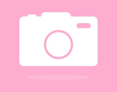 Kamera ikonu, düz fotoğraf makinesi vektörü izole edildi. Modern basit enstantane fotoğraf tabelası. Fotoğraf internet konsepti.