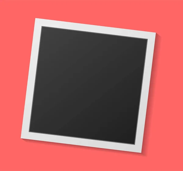 Black White Photo Frame Shadows Isolated White Background Vector Illustration — Stock Vector