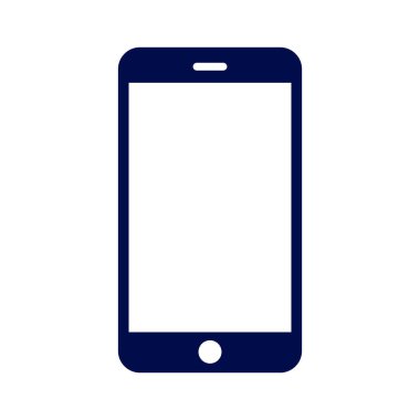 Boş ekran ile akıllı telefon modeli. Mavi vektör çerçevesiz akıllı telefon, beyaz arkaplanda izole cep telefonu