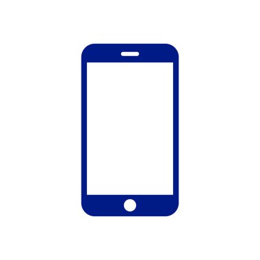 Boş ekran ile akıllı telefon modeli. Mavi vektör çerçevesiz akıllı telefon, beyaz arkaplanda izole cep telefonu