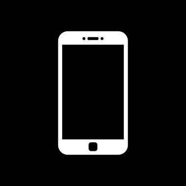 Boş ekran ile akıllı telefon modeli. Beyaz vektör çerçevesiz akıllı telefon, siyah arkaplanda izole cep telefonu