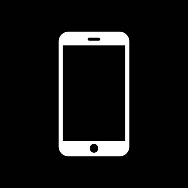 Boş ekran ile akıllı telefon modeli. Beyaz vektör çerçevesiz akıllı telefon, siyah arkaplanda izole cep telefonu