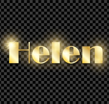 Altın renkli isim izole edildi. Mutlu yıllar ve Melek Günü konsepti. Vektör illüstrasyonu