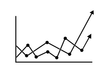 Başarı iş sembolü. Büyüme vektörü diyagramı ve yukarı doğru ok. Vektör simgesi. Düzenlenebilir EPS dosyası. Çizelge Vektörü Simgesi. İllüstrasyon