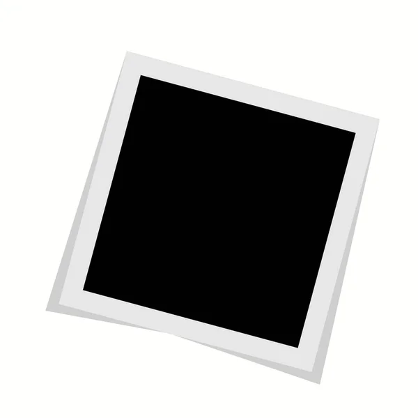Cornice Fotografica Bianco Nero Con Ombre Isolate Sfondo Bianco Illustrazione — Vettoriale Stock