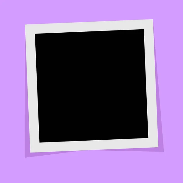 Schwarz Weißer Fotorahmen Mit Schatten Auf Weißem Hintergrund Vektorabbildung Vektor — Stockvektor
