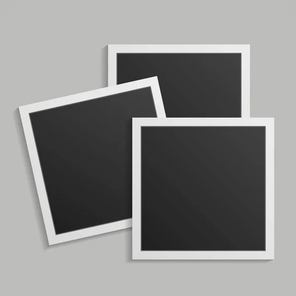 Чорно Біла Фоторамка Тінями Ізольована Білому Тлі Векторні Ілюстрації Векторні — стоковий вектор