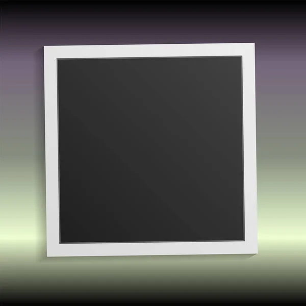 Schwarz Weißer Fotorahmen Mit Schatten Auf Weißem Hintergrund Vektorabbildung Vektor — Stockvektor