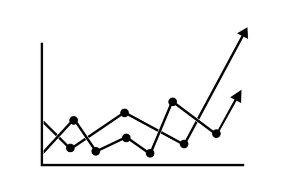 Símbolo Negocio Éxito Diagrama Vector Crecimiento Con Flecha Subiendo Icono — Archivo Imágenes Vectoriales