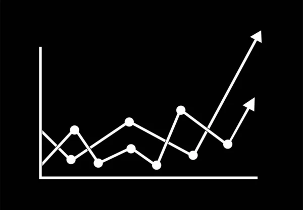 Símbolo Negocio Éxito Diagrama Vector Crecimiento Con Flecha Subiendo Icono — Vector de stock