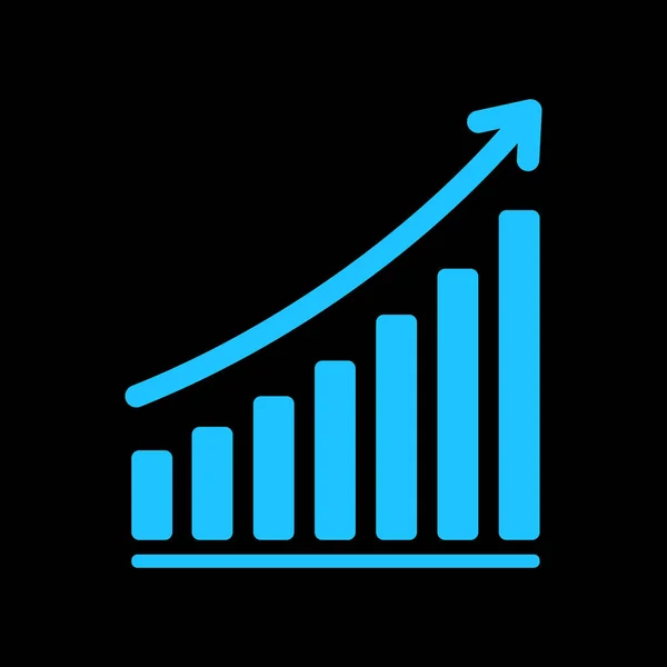 Símbolo Negocio Éxito Diagrama Vector Crecimiento Con Flecha Subiendo Icono — Vector de stock