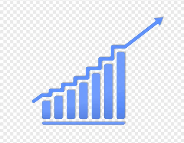 Símbolo Negocio Éxito Diagrama Vector Crecimiento Con Flecha Subiendo Icono — Vector de stock