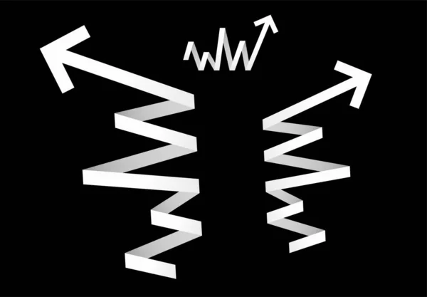 Símbolo Negocio Éxito Diagrama Vector Crecimiento Con Flecha Subiendo Icono — Archivo Imágenes Vectoriales