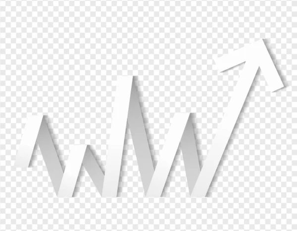 Símbolo Negocio Éxito Diagrama Vector Crecimiento Con Flecha Subiendo Icono — Archivo Imágenes Vectoriales