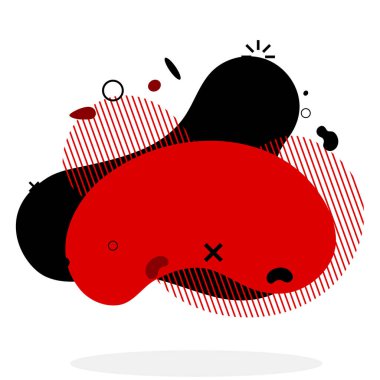 Çok renkli düz stil soyut vektör pankartı arkaplanı. Modern geometrik sıvı formu. Modern şablon. Logo, el ilanı, sunum vb. için tasarım şablonu. Vektör illüstrasyonu