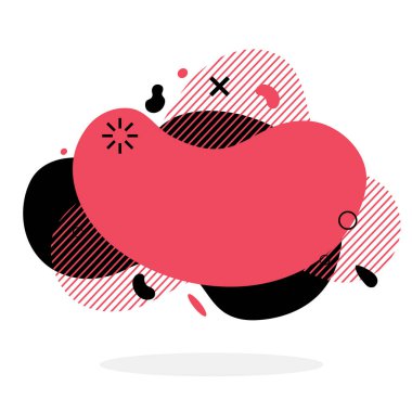 Çok renkli düz stil soyut vektör pankartı arkaplanı. Modern geometrik sıvı formu. Modern şablon. Logo, el ilanı, sunum vb. için tasarım şablonu. Vektör illüstrasyonu