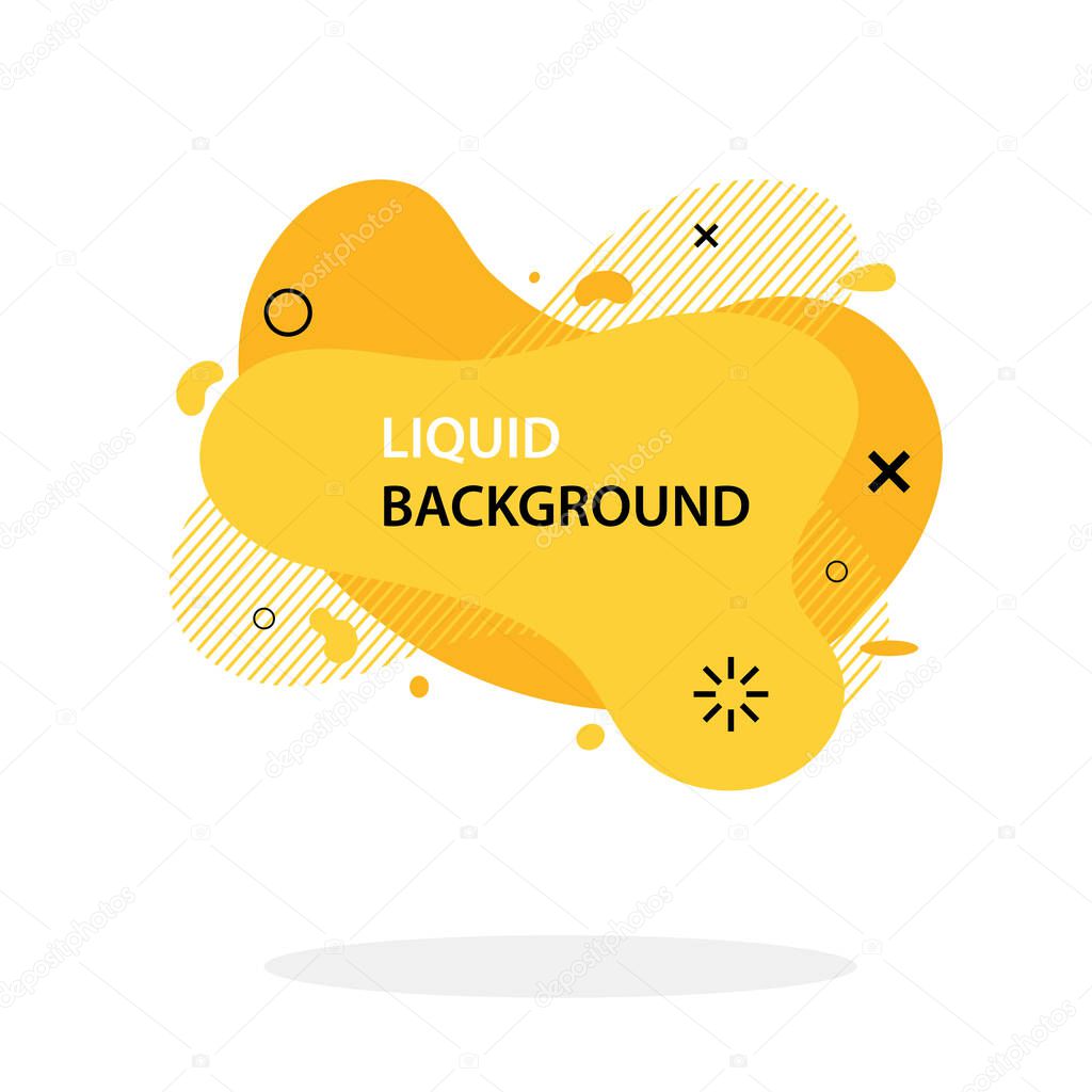 Multicolored flat style abstract vector banner background. Modern geometric liquid form. Modern template. Template for the design for logo, flyer, presentation etc. Vector illustration