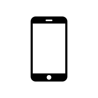 Boş ekran ile akıllı telefon modeli. Siyah vektör çerçevesiz akıllı telefon, beyaz arkaplanda izole cep telefonu