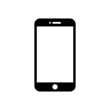 Boş ekran ile akıllı telefon modeli. Siyah vektör çerçevesiz akıllı telefon, beyaz arkaplanda izole cep telefonu