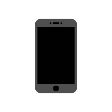 Boş ekran ile akıllı telefon modeli. Gri vektör çerçevesiz akıllı telefon, beyaz arkaplanda izole cep telefonu