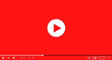 Klasik video oynatıcı şablonu. Vektör illüstrasyonu