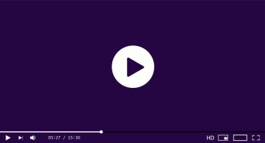 Klasik video oynatıcı şablonu. Vektör illüstrasyonu