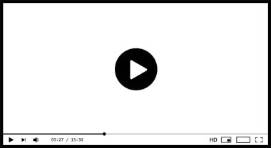 Klasik video oynatıcı şablonu. Vektör illüstrasyonu