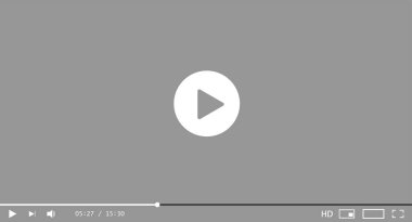 Klasik video oynatıcı şablonu. Vektör illüstrasyonu