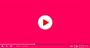 Klasik video oynatıcı şablonu. Vektör illüstrasyonu