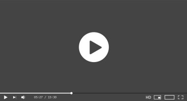 Klasik video oynatıcı şablonu. Vektör illüstrasyonu