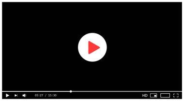 Klasik video oynatıcı şablonu. Vektör illüstrasyonu
