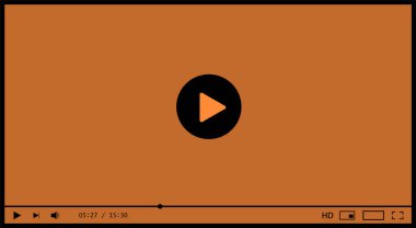 Klasik video oynatıcı şablonu. Vektör illüstrasyonu