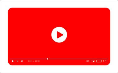Klasik video oynatıcı şablonu. Vektör illüstrasyonu
